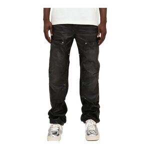 Purple Brand Skinny Fit Jeans Open Carpenter Panel Coated Mens Black P015